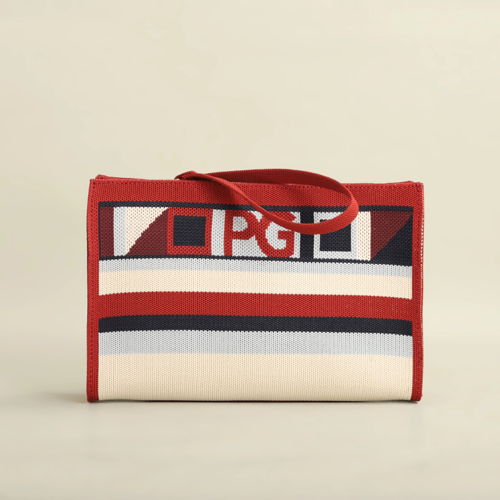 PG PATSY G Unique Style Design Shopping Colorful Striped Fashion Handbag