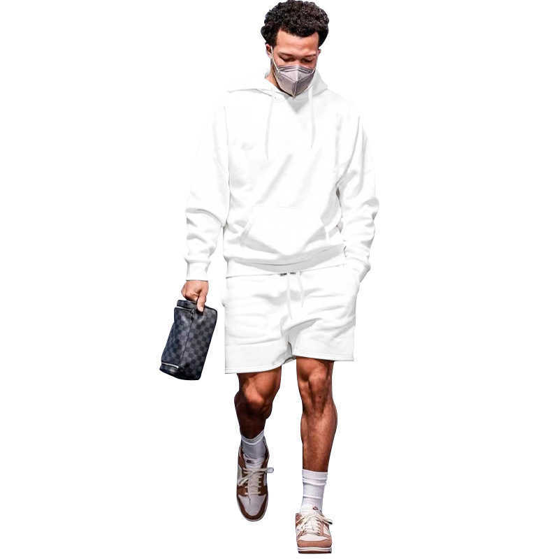 2023 Mens Autumn New Collection Mens Velvet Hoodie Shorts Casual Set W250212