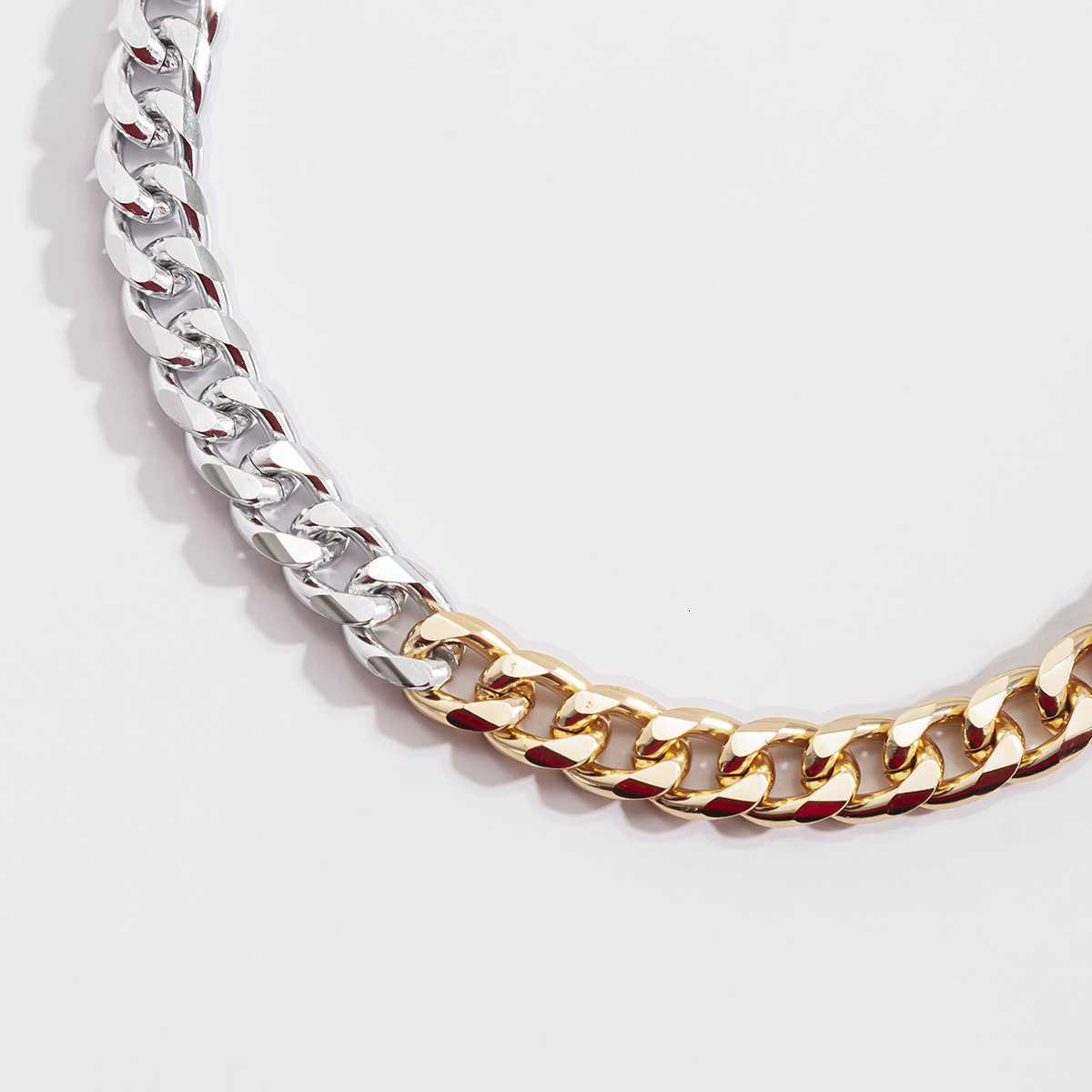 fashion Woman Jewelry minimalist geometric cross chain for female punk hip-hop trend single layer mixed color designer necklace
