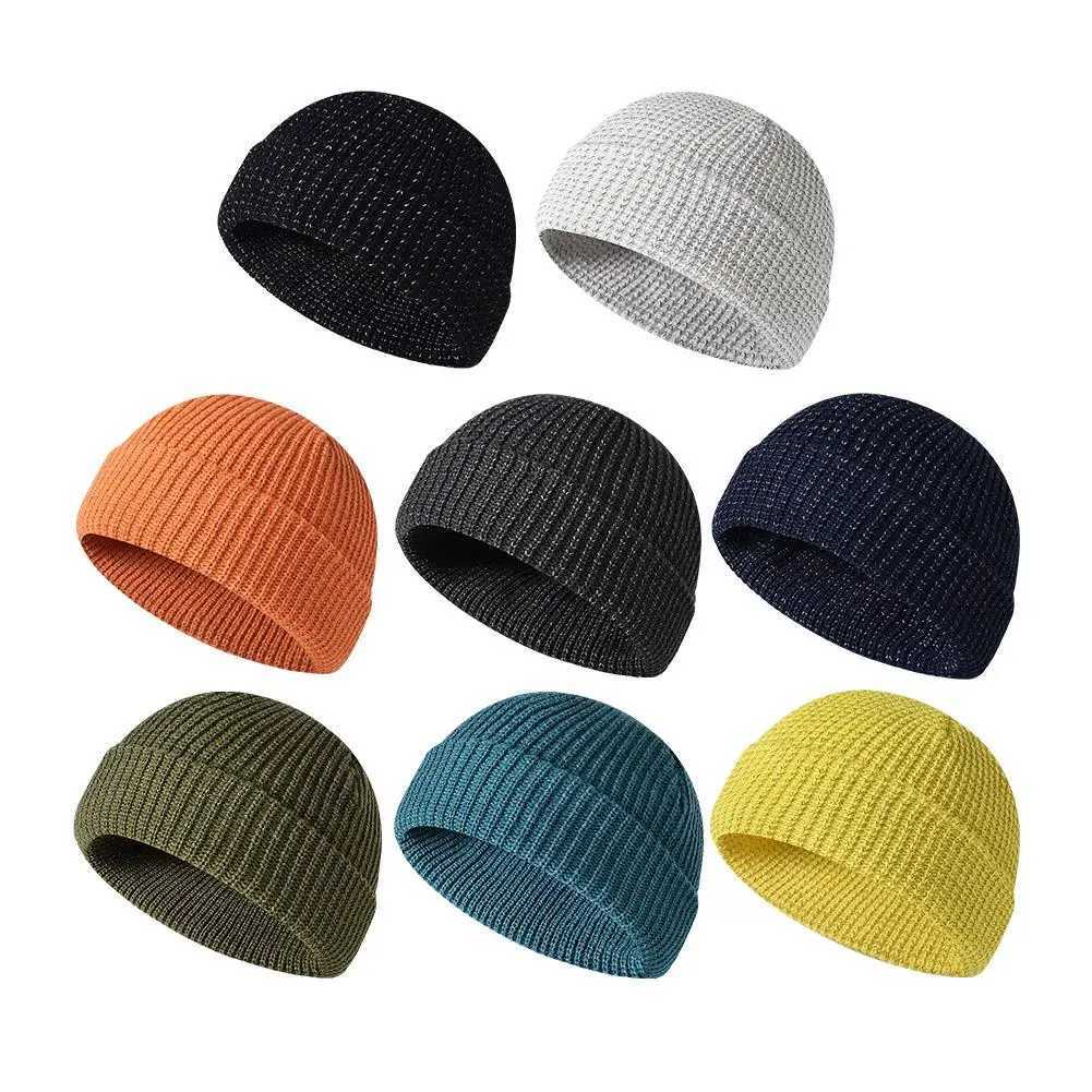Cycling Reflective Knit Caps Winter Warm Sklcaps Reflective Beanie Hat Winter Outdoor Sports Reflective Hat For Hiking Cycling X250212