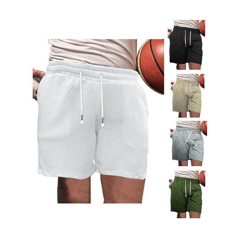 Summer mens new style drawstring loose brushed skin friendly European casual sports mens shorts trend W250212