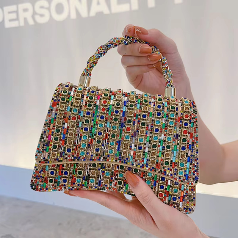 Dazzg High-End Custom-Made Evening Niche Design Small Square Bag, Women's New Fashion Single Shoulder Crossbody Bag