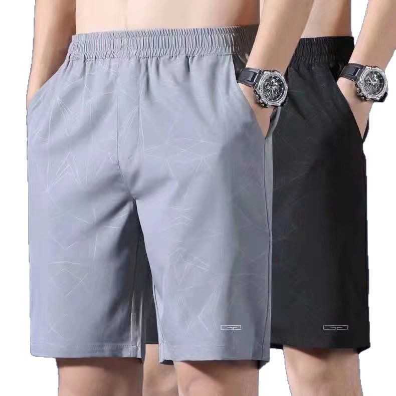 Short pants for men in summer thin ice silk casual sports five quarter pants for men 2024 new loose straight leg beach shorts W250212