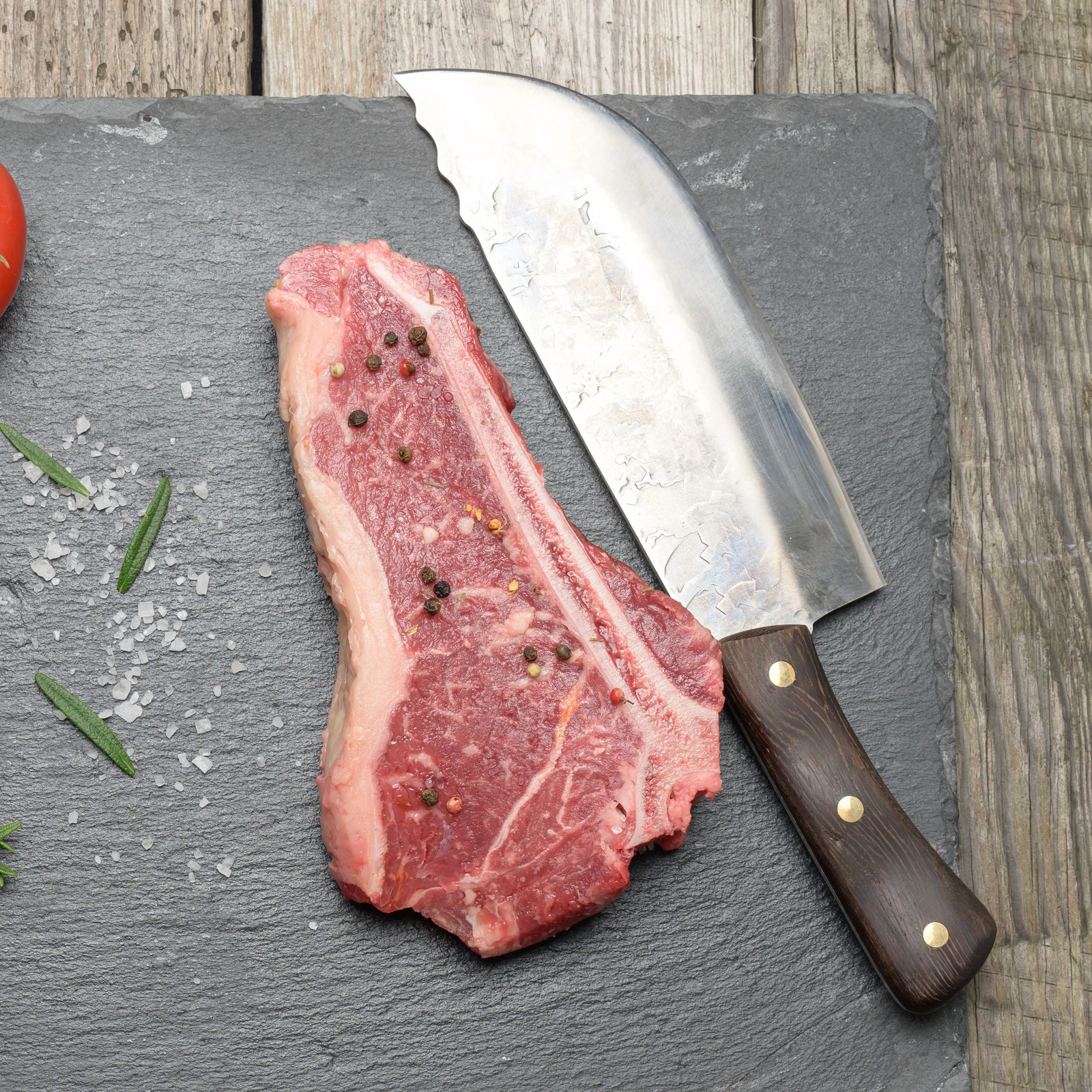 8 inch Handmade Forged Kitchen Knife Butcher Meat Chopping Cleaver Chinese Chef Knife 5CR15 Stainless Steel Machete 250211