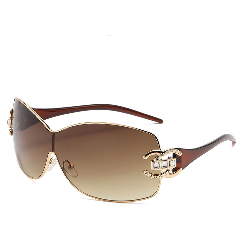 2025s Oversized Rimless Sunglasses Women Sunglasses Gradient Sun Glasses Rectangle Cutting Lens Ladies big Square Y2K Style Women Eyewear