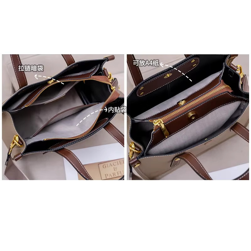 Women's Cowhide Genuine Leather Shoulder Bag Female Designer Handbags Ladies Commuting Large Capacity Crossbody Bags New