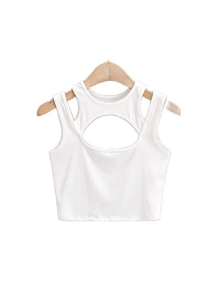 2024 Summer NEW Arrival Women Solid Color Sexy Causal 2 Piece Croped-Tops Tanks For LadiesXJ250212