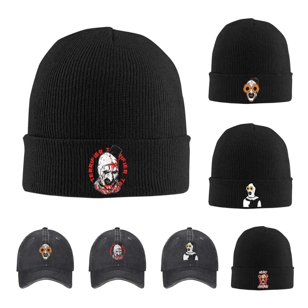 Terrifier Art The Clown Hats Autumn Winter Beanies Warm Horror Movie Caps Unisex Knitted Hat X250212