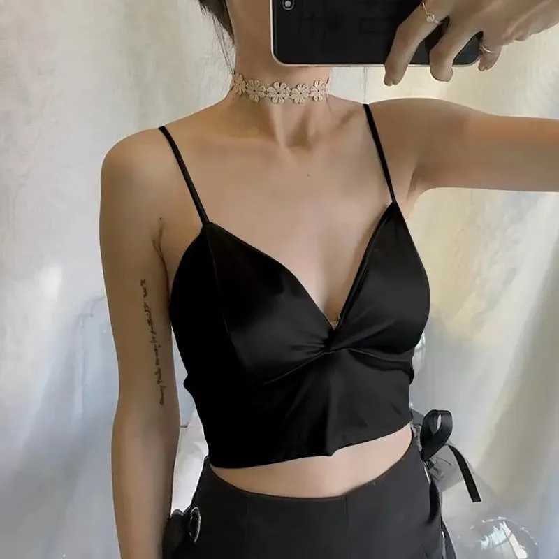 Womens Sexy V Neck Wrap Chest Top Underwear Fe Crop Top Beauty Backs Padded Bra Summer Comfortable Push Up LingerieXJ250212