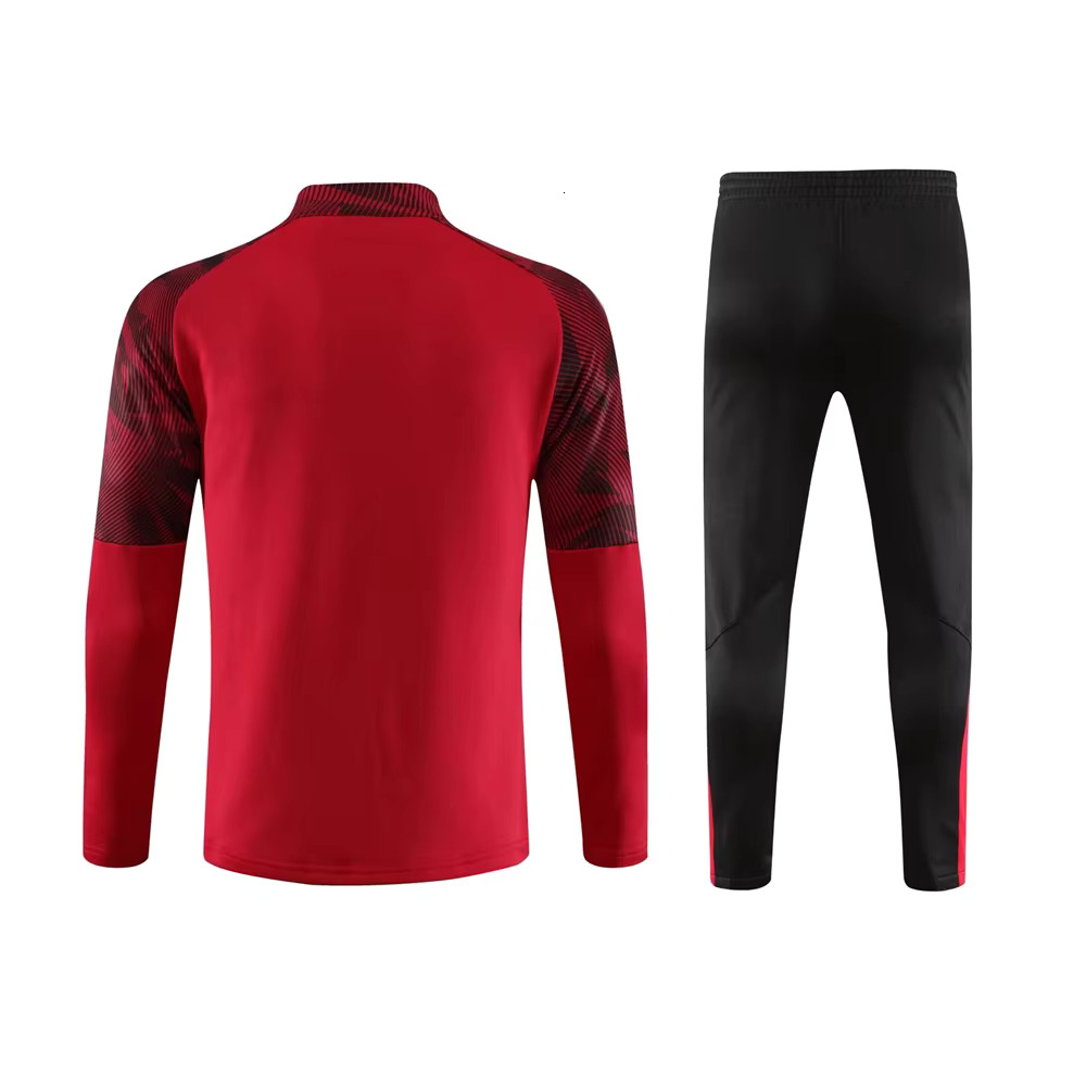 New Men's Sports Set Fans Half Zipper Jacket Training Wear Games Jerseys Soccer Kit Aldult Tops And Trousers Casual Wea