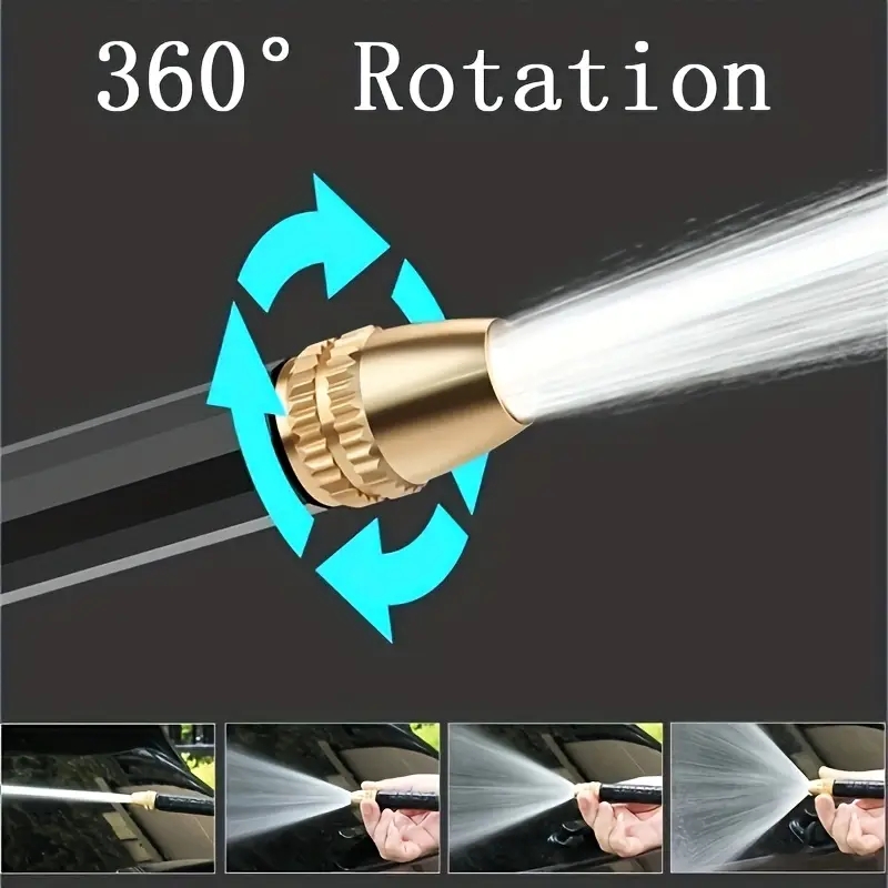 Adjustable Nozzle Metal Hose Attachment for Superior Cleaning Performance in Gardens and Driveways