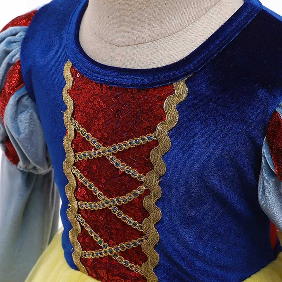 Girls Princess Dress Snow White Costume Kids Cosplay Carnival Christmas Par Children Birthday Clothing Role Playing VestidosXJ250117