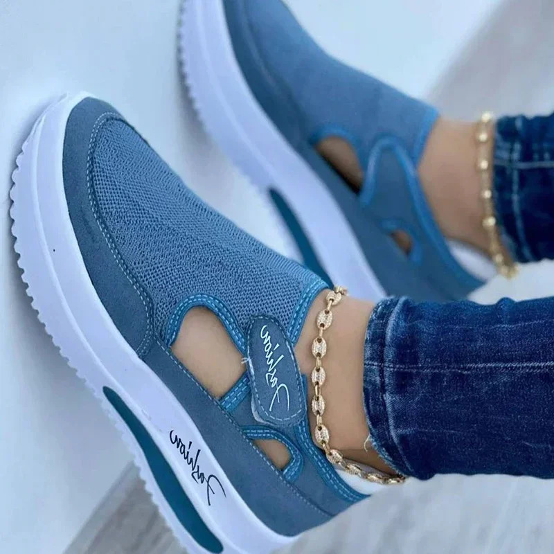 er Red Blue Women Sneakers High Quality Tennis Female Canvas Casual Shoes Ladies Platform Hollow Out Sport Shoes 250208