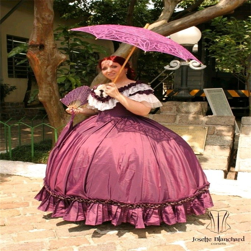 Mystical Victorian Purple Prom Dress 1860s French Duchess Evening Dress Puffy Civil War Southern Belle Birthday Party Dress Special Occasion Vestio De