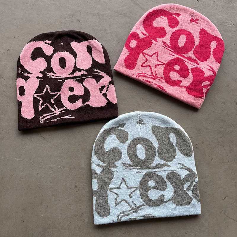 Vintage Y2K Wool Acrylic Wens Winter Warm Knitted Hat Harajuku Hip Hop Casual Beanie Outdoor Hat X250212