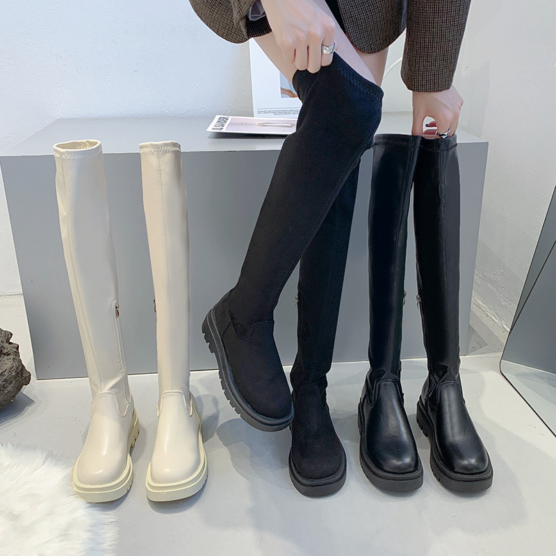 Dress Sexy Women Plus Size 35-43 Over The Knee High Soft Leather Platform Boots Low Heel Winter Autumn Shoes Lady 231031