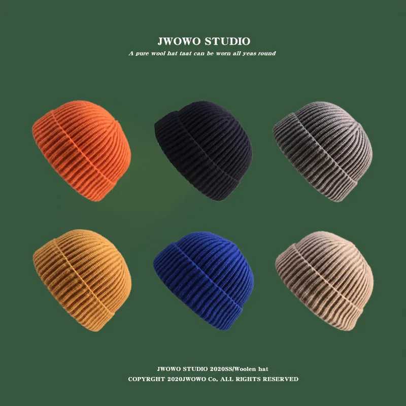 Fashion Hat Autumn Hat Winter Sweet Melon Mens Knitted Round Top Sugar Free Cold Bun Street Hip Hop Wool Beanie Sports Warm X250212