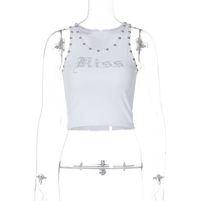 Women's summer products fashion street photography letter hot dia exposed navel vest wholesale 2025 new style chic and elegant clothing