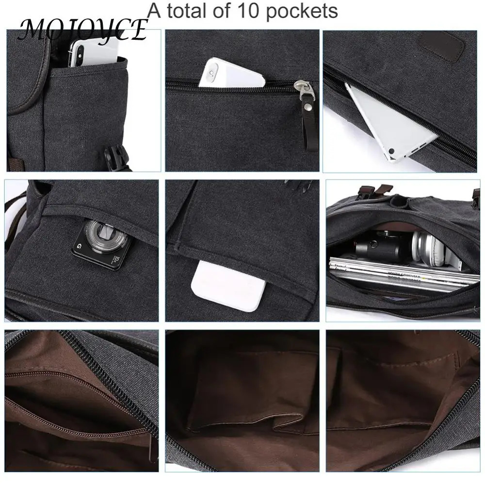 Vintage Laptop Shoulder Bag Multi Pockets Satchel Handbags Water Resistant 14 Inch Laptop Pouch Adjustable Strap for School Work 250207