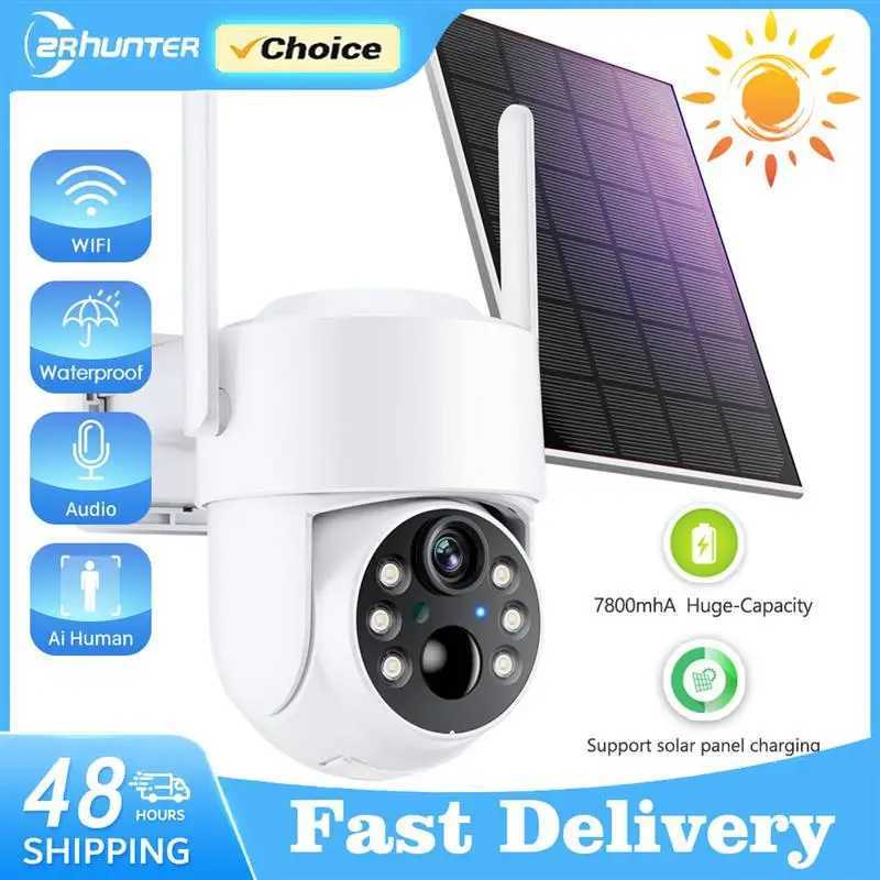 New WiFi PTZ Camera Outdoor Wireless Solar IP Camera 4MP HD Built-in Battery Video Surveillance Camera Long Time Standby iCsee Z250212