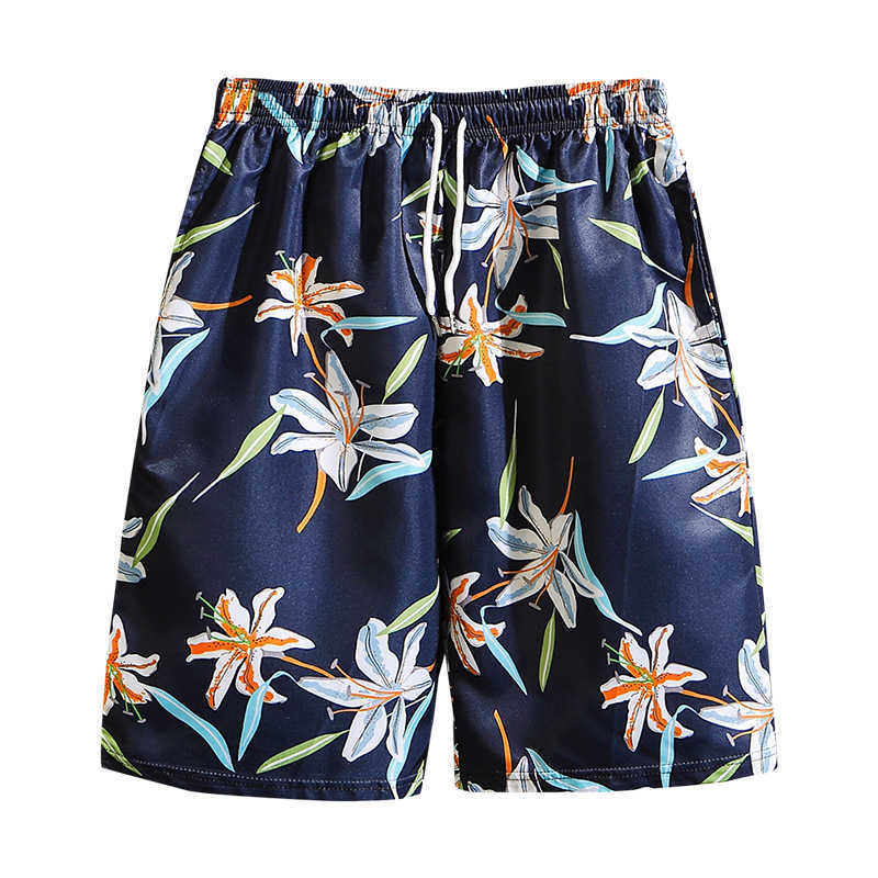 New casual loose beach pants mens five minute quick drying printed thin summer mens shorts W250212