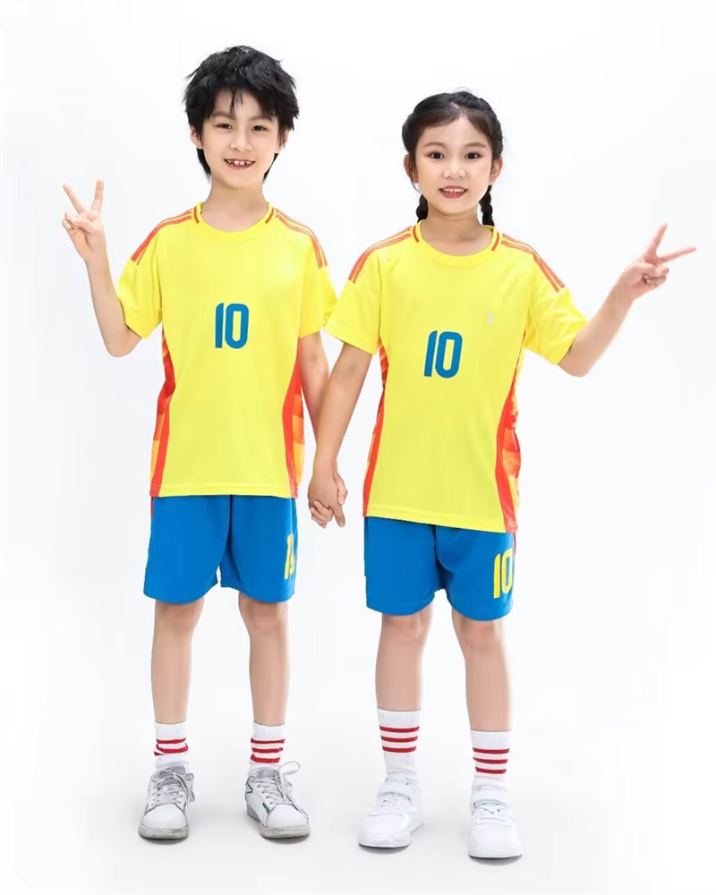 Adult Children's Clothing Set Football Sport Uniforms Boy Girl Columbia Fans Jersey Training Wear Games Kits Leisure Shirt