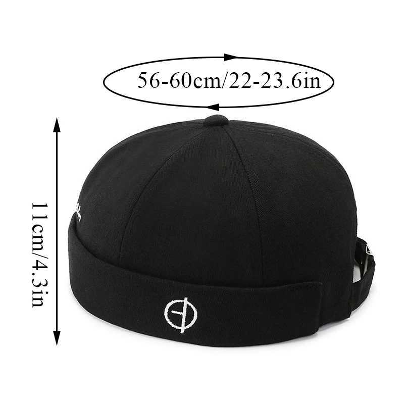 Fashion Men Docker Cap Brimless Sklies Cap Beanie Hat Soft Top Hats Hip Hop Hats Adjustable Vintage Solid Color Street Caps X250212