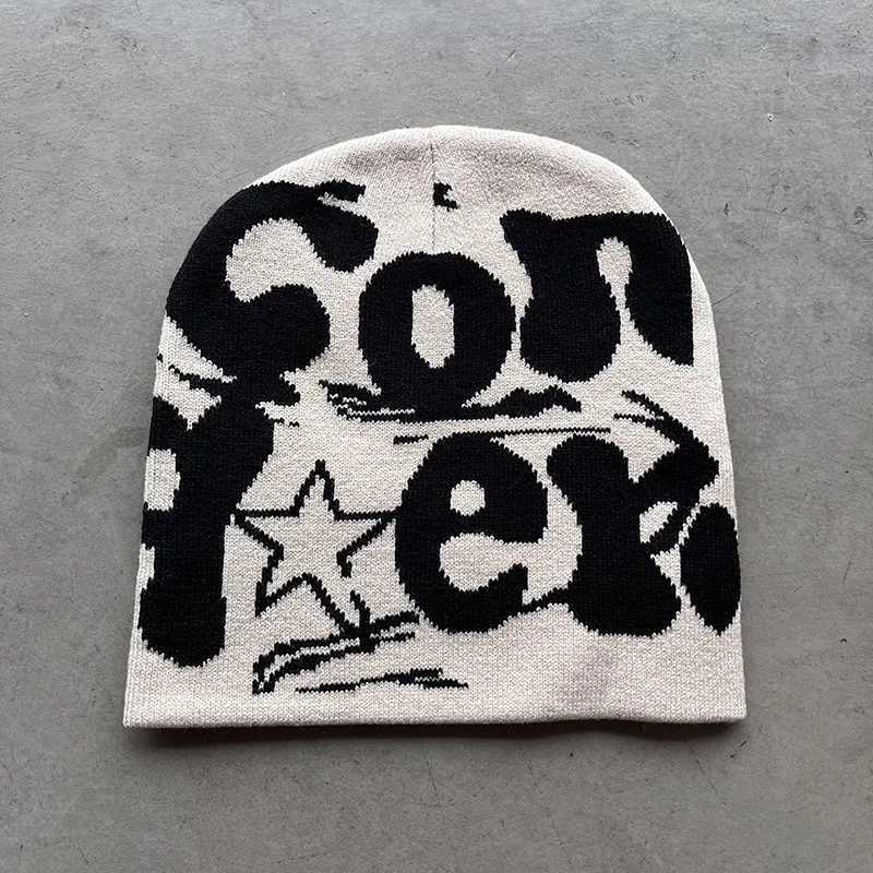 Vintage Y2K Wool Acrylic Wens Winter Warm Knitted Hat Harajuku Hip Hop Casual Beanie Outdoor Hat X250212