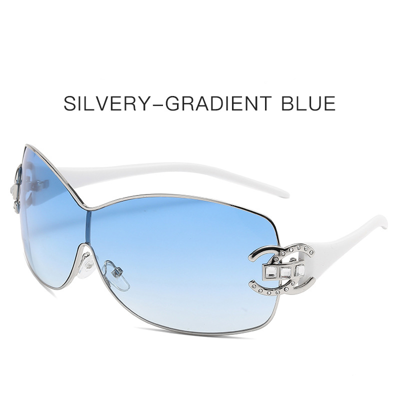 2025 Oversized Rimless Sunglasses Women Sunglasses Gradient Sun Glasses Rectangle Cutting Lens Ladies big Square Y2K Style Women Eyewear