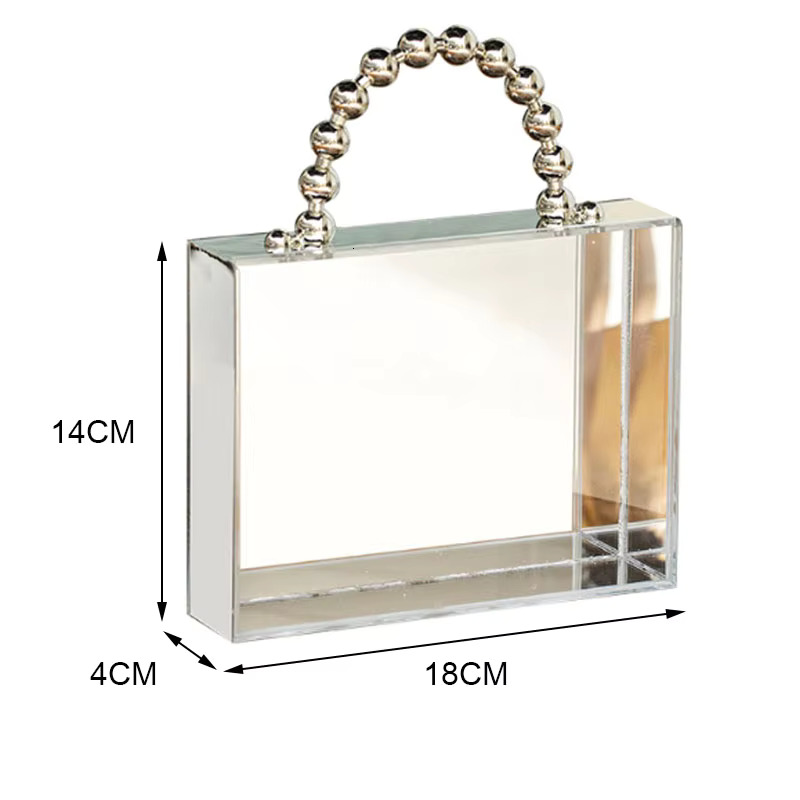 Urious Acrylic Fashion And Creative Pull-Out Lid Handle Transparent Birthday Gift Box Banquet Handbag