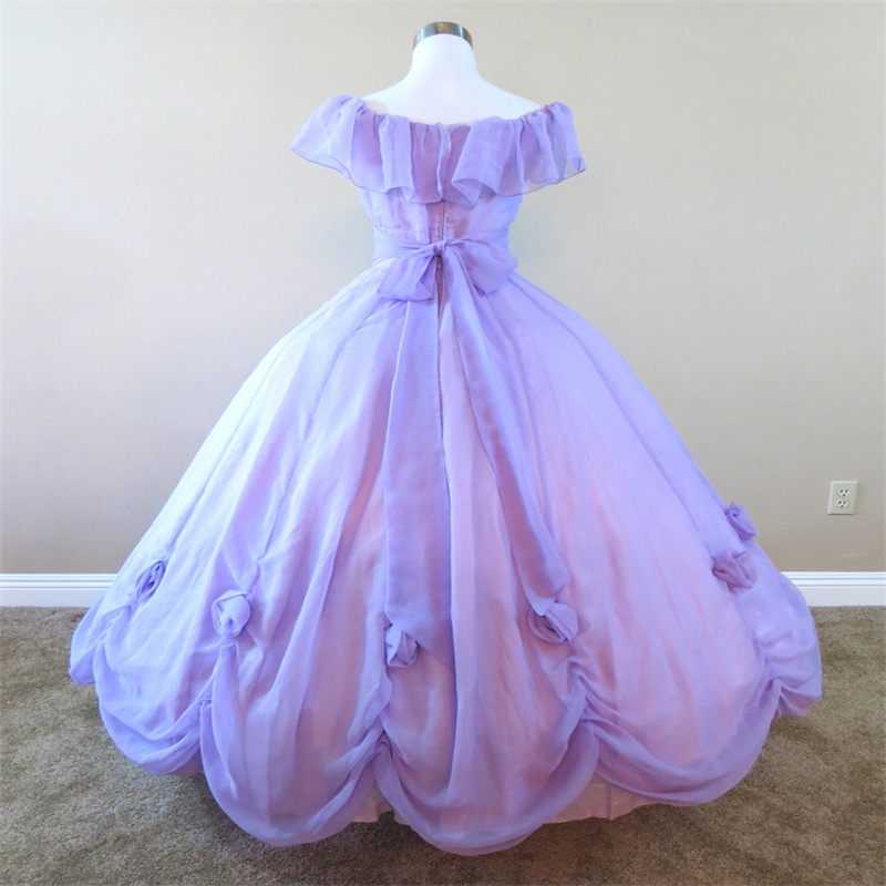 Fariy Lilac Floral Prom Dress Cap Sleeves Civil War Elf Obsessed Evening Dress 1860s Medieval Birthday Party Gowns Customized Robe Soirees Chic Vestio