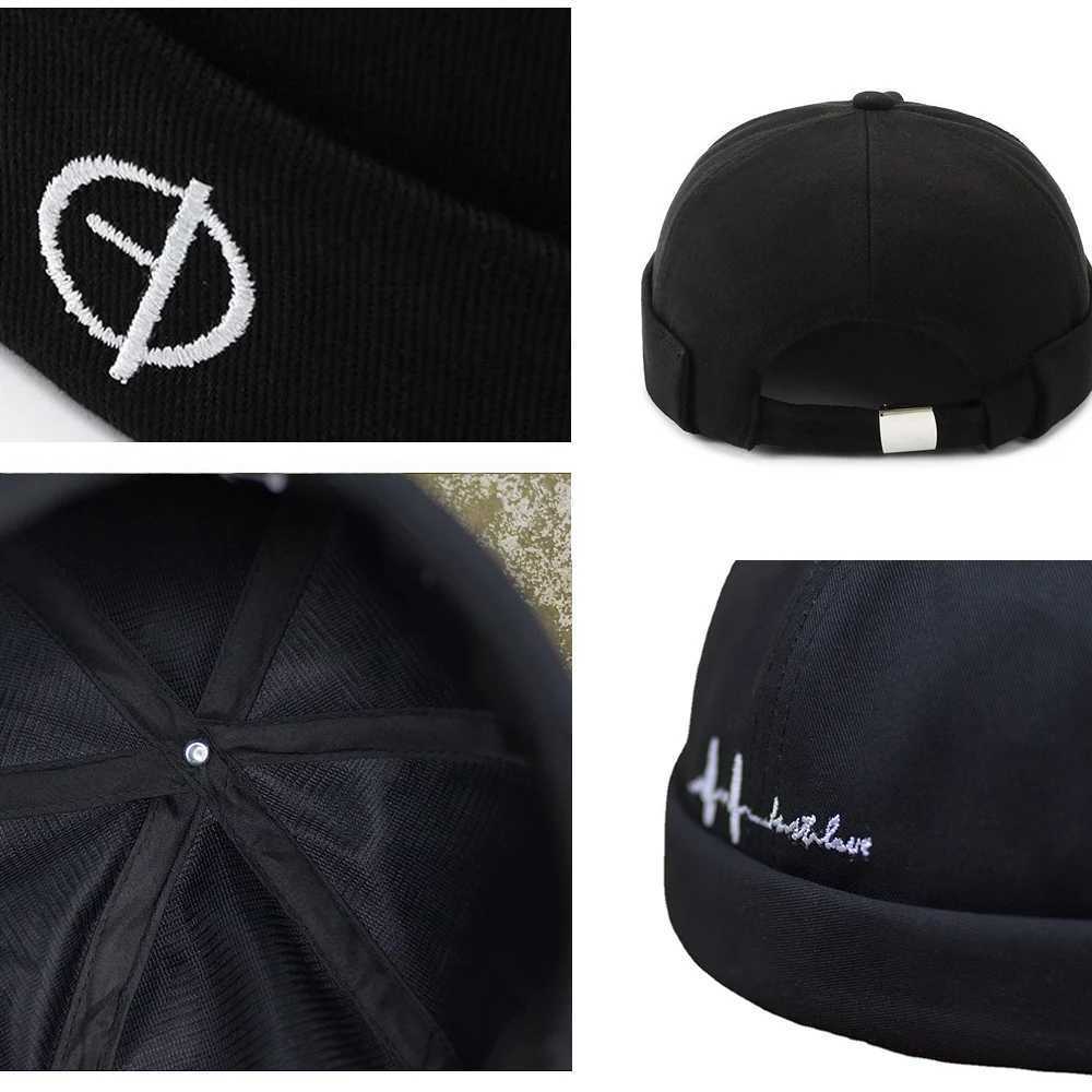 Fashion Men Docker Cap Brimless Sklies Cap Beanie Hat Soft Top Hats Hip Hop Hats Adjustable Vintage Solid Color Street Caps X250212