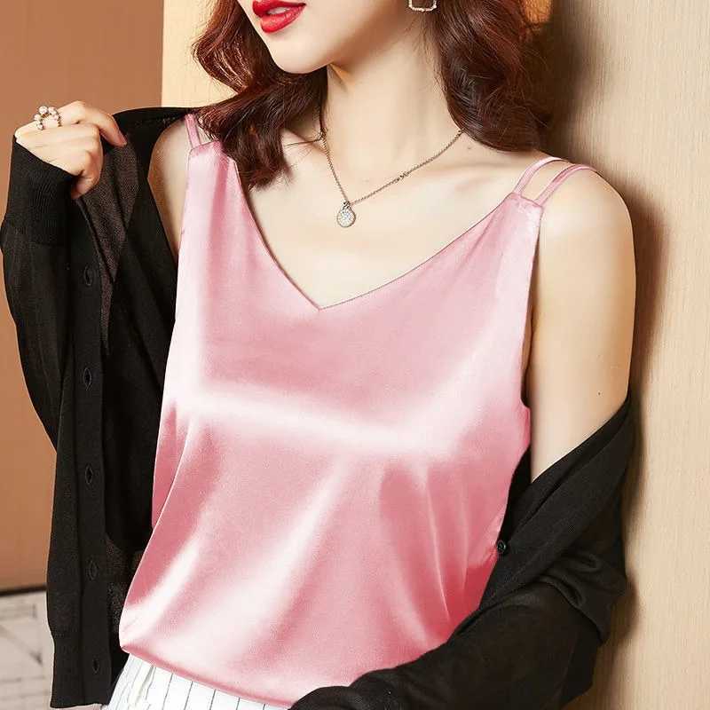 Ice silk Women Summer Tanks Camis Vest Fashion Casual Sveless Ladies Street Tanks Tops Tees Hotsweet B3169XJ250212