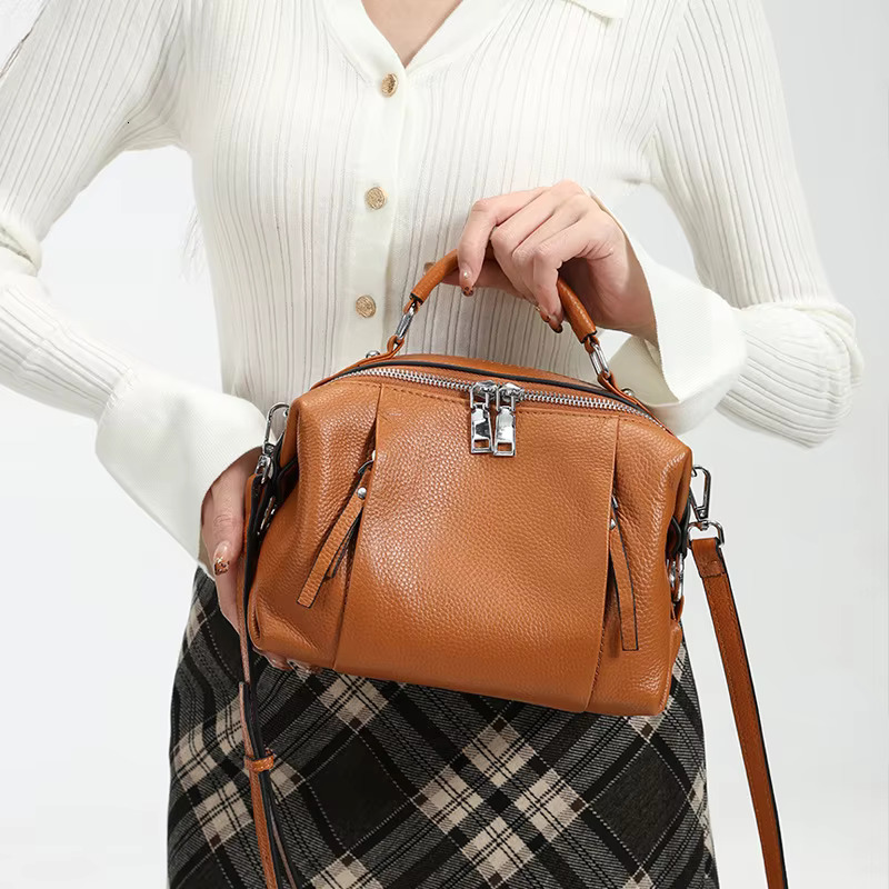 Women's Genuine Leather Handbag, High-Quality Large Capacity Tote Bag, 2025 Fashionable Versatile Shoulder And Crossbody Bag