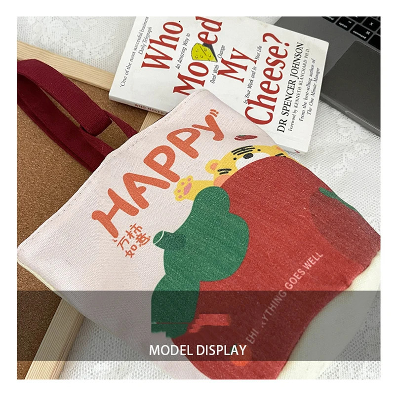 Oil Painting Tote Bag Japanese Cute Printing Shoulder Bag Outdoor Portable Handbag Cartoon Student Canvas Bag Shopping Bag 250207