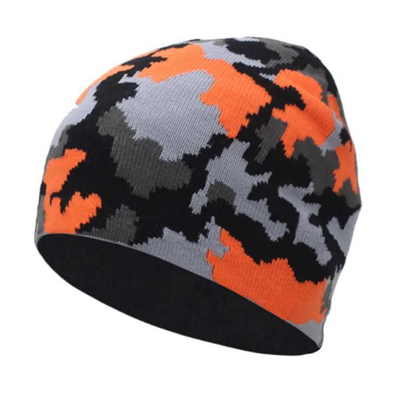 Camouflage Knitting Beanie Hats Cotton Warm Sklies Beanies Caps for Man Wen Autumn Winter Wool Caps Knitted Bonnet Hats X250212
