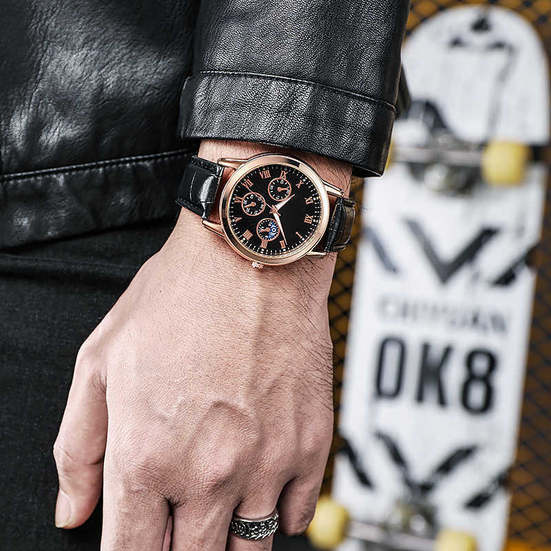 2024 Tiktok Live Watch Versatile Fashion High grade Quartz Watch Three Eye Mens Watch Mens Watch W250212
