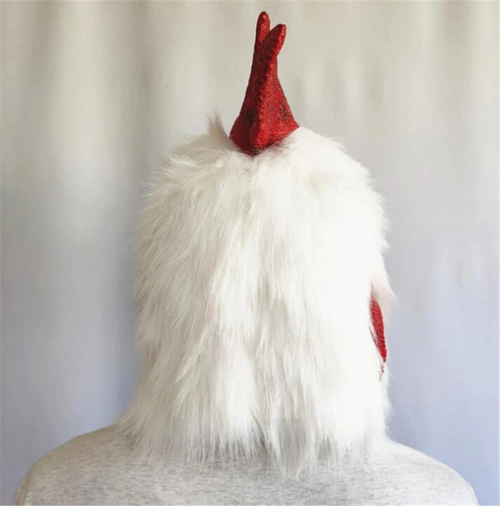 Rooster Mask Chicken Mask Halloween Novelty Costume Party Latex Animal Head Face Rooster Cosplay Props Carnival Accessor 250222