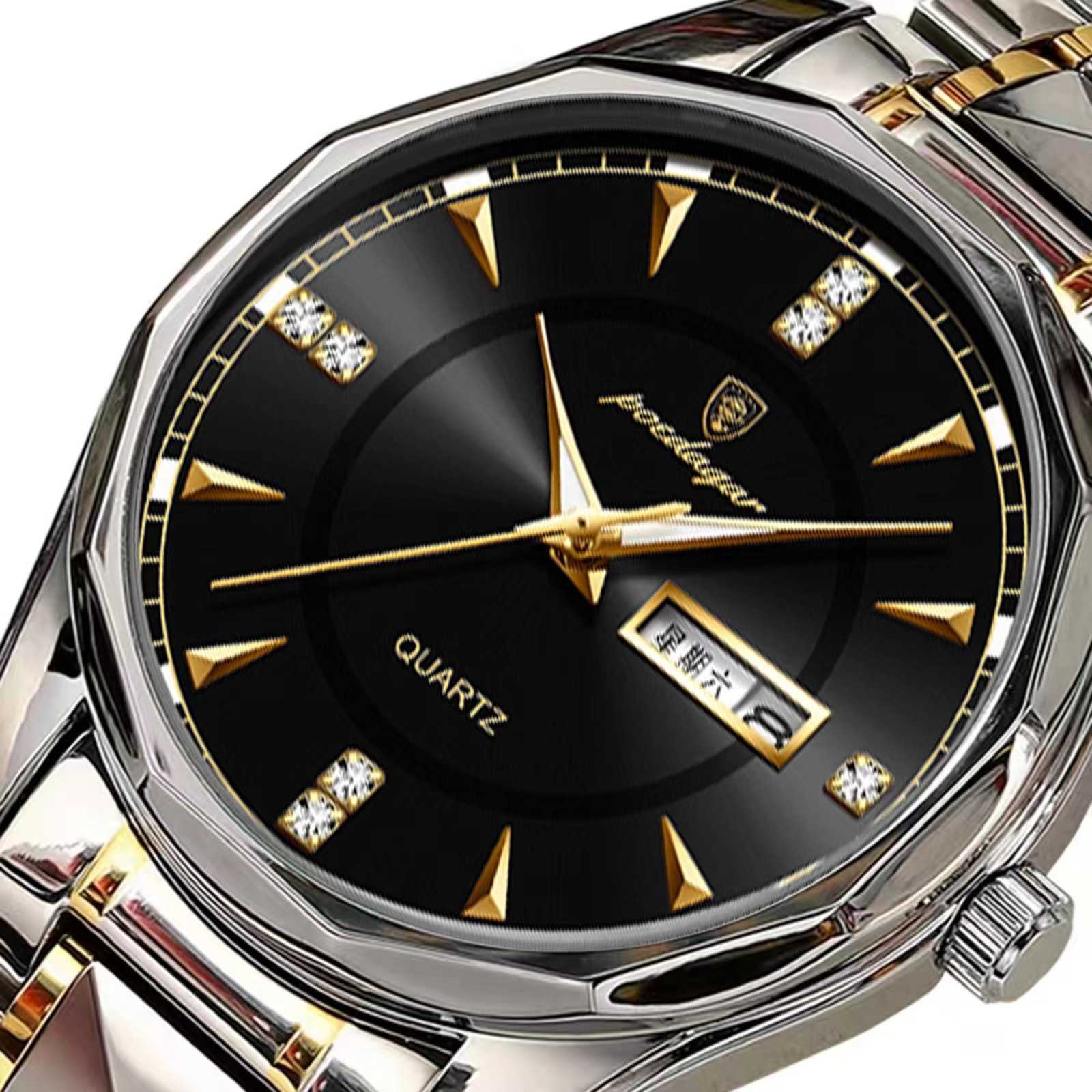 Baida eggplant new trend mens watch mens waterproof tungsten steel calendar quartz watch Tiktok W250212
