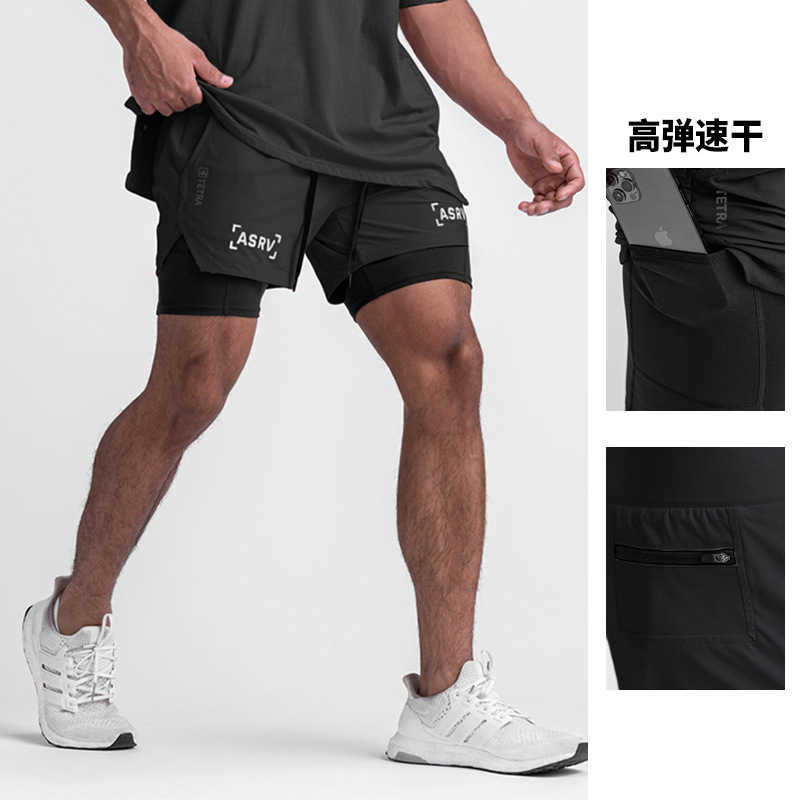 Summer mens sports shorts for outerwear American style anti glare double-layer shorts mens multi pocket trendy versatile quick drying pants W250212