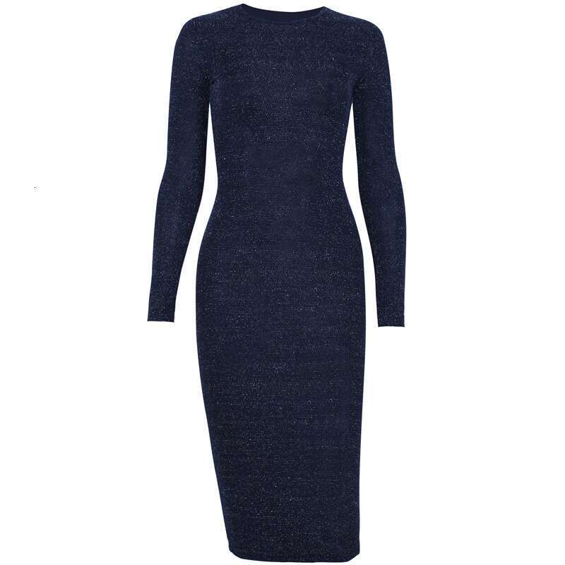 French style hot selg dress spring women's sexy round neck slim fit long skirt wholesale 2025 temperament versatile new trend clothing ins