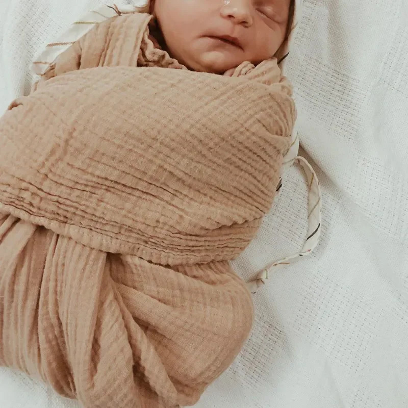 6 Layers Bamboo Cotton Baby Receiving Blanket Infant Kids Swaddle Wrap Blanket Sleeping Warm Quilt Bed Cover Muslin 250208