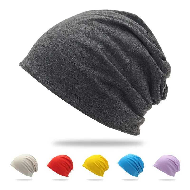Cotton Slouchy Beanie Hip-Hop Soft Lightweight Running Beanie Adt Dwarf Hat Chemo Cap for Men Women Hip-Hop Sleep Cap Stretchy X250212