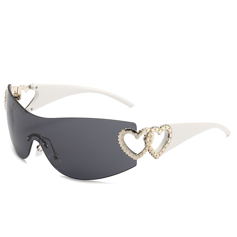 New love accessory one-piece sunglasses Y2K net red ins sunglasses European and American trend sunglasses 2025 Wholesale