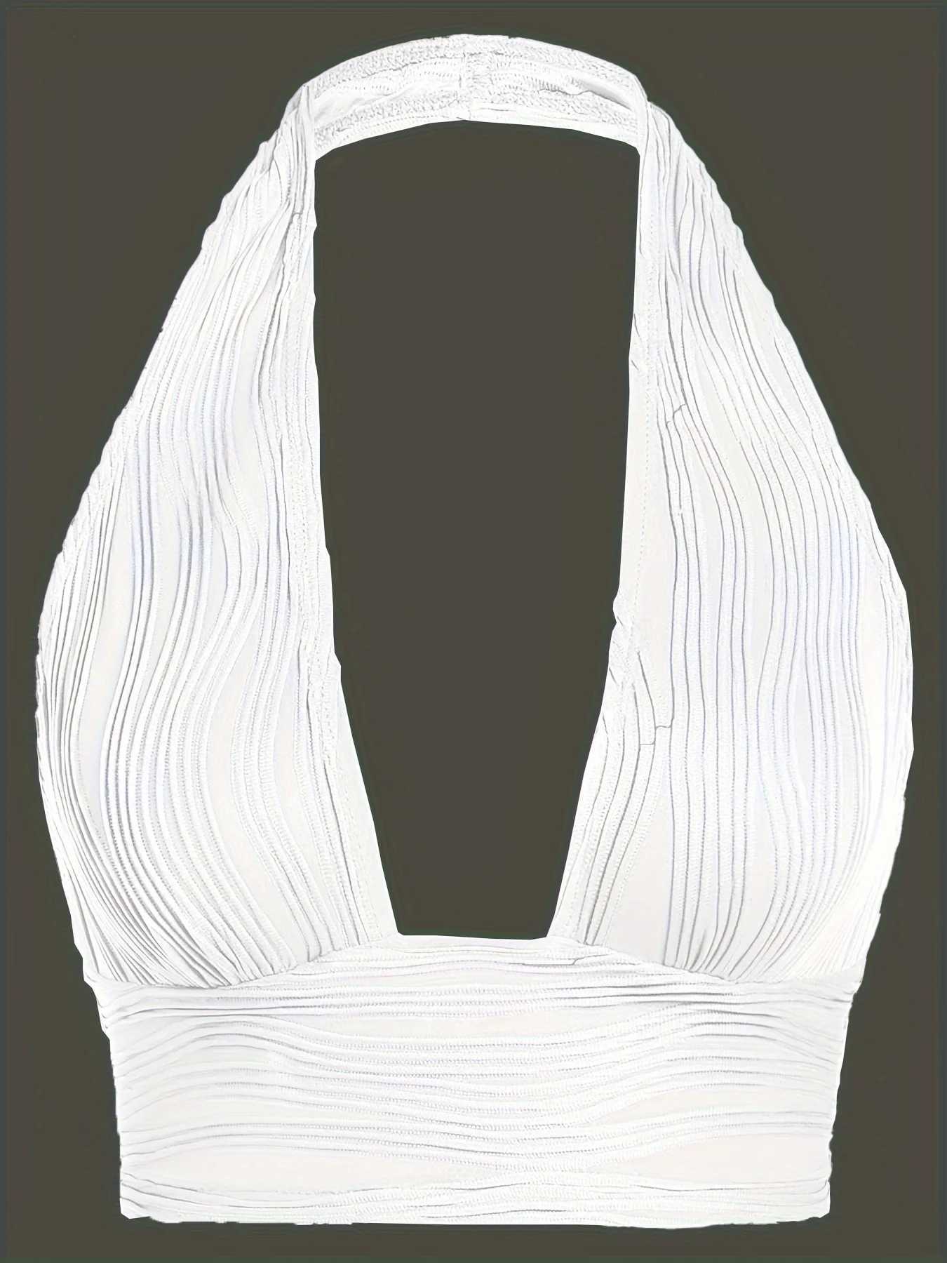 Sexy Crop Tops for Women Deep V Neck Back Cutout Sveless Plunge Racerback Tank Cropped TopXJ250212