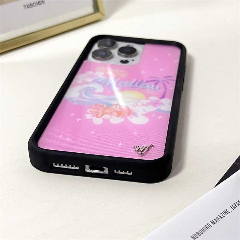 Wildflower 3D Flowers Phone Case for iPhone 16 15 14 13 12 Pro Max 16Plus Cute Moon Love WF Metal Wolf Cover Funda Z250211