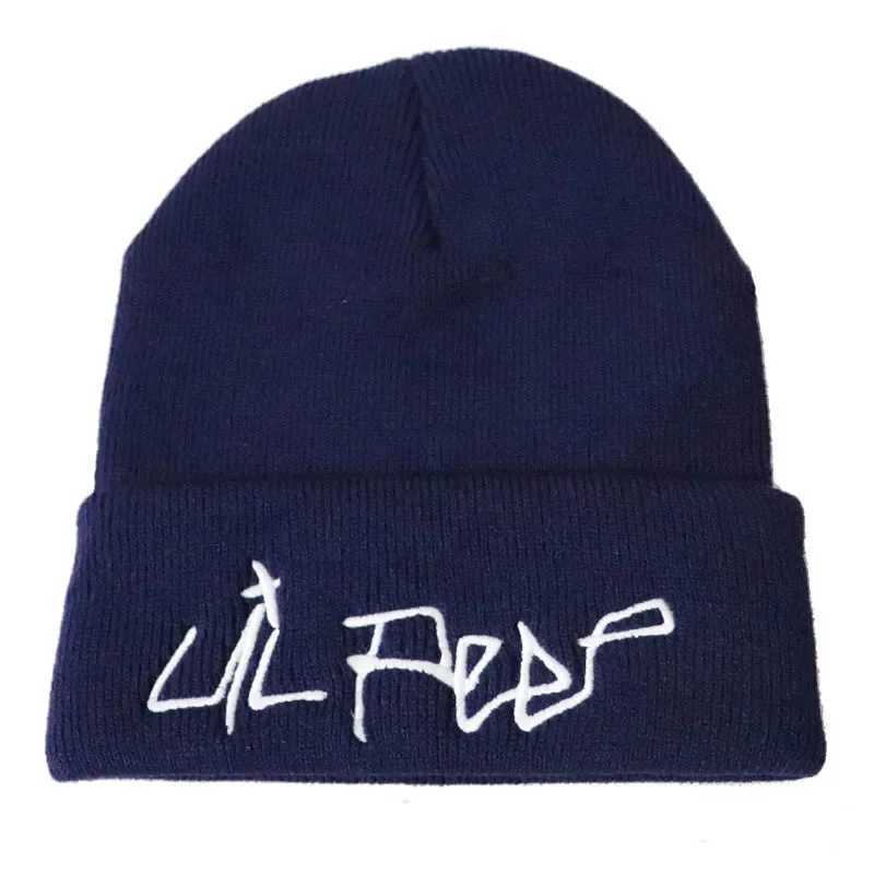 Casual Lil Peep Beanies Embroidery Warm Soft Knitted Hat Hip-Hop Bonnet Unisex X250212
