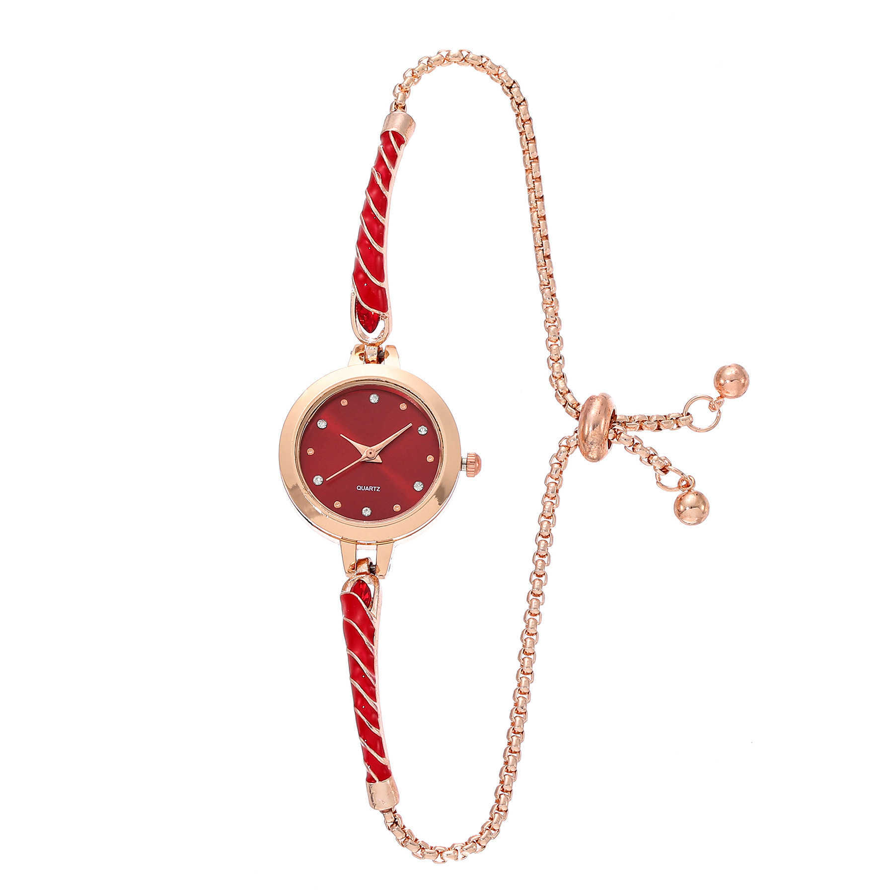 2024 New Fashion Diamond Set Round Womens Watch with Free Adjustment Bracelet and Quartz Watch for Women W250212