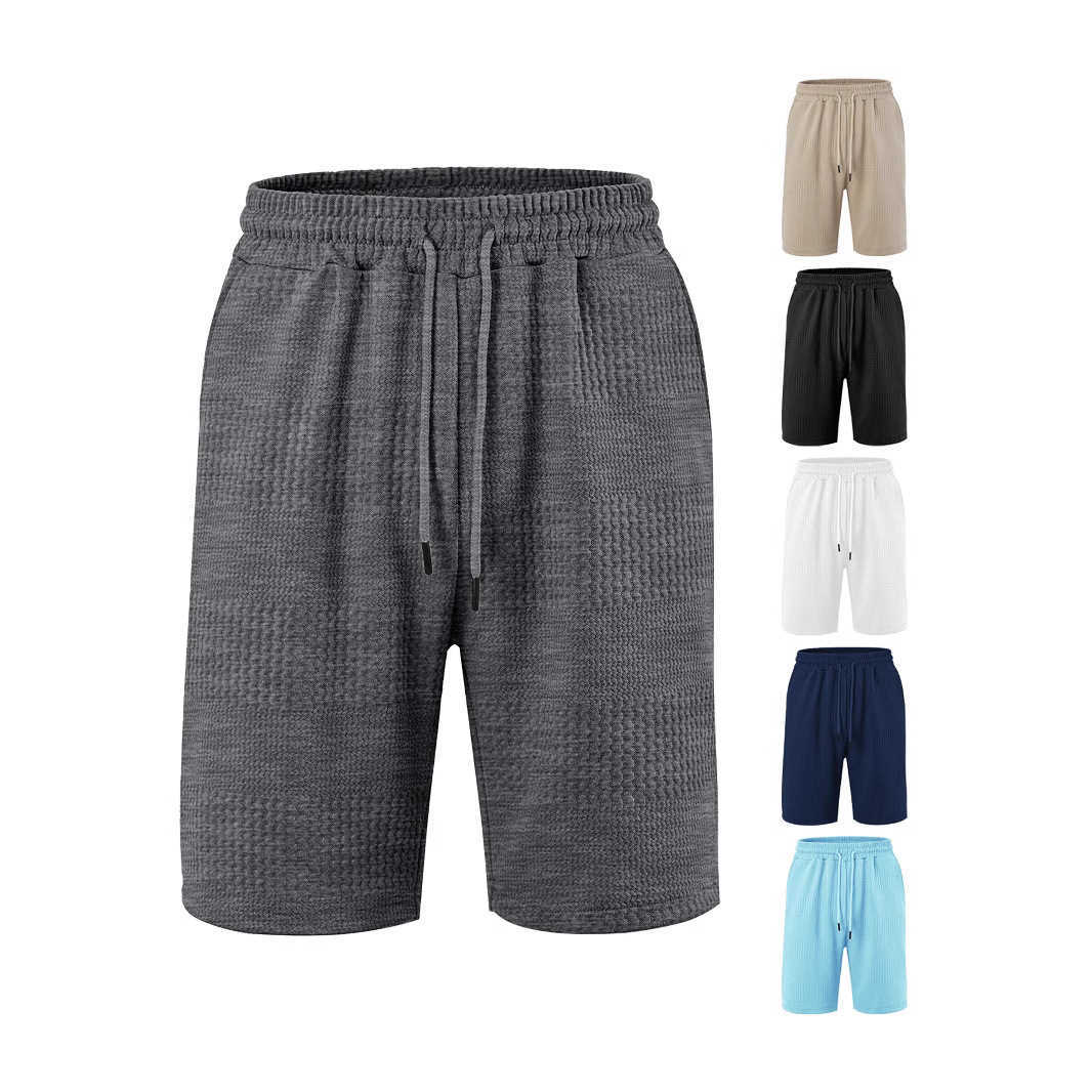 Mens European size TK cargo tray loose large horizontal jacquard fabric mens casual shorts beach pants W250212