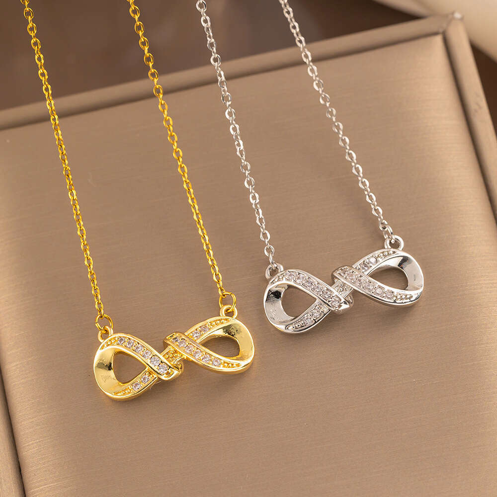 Hot Designer Necklace For Women Moissanite pendant Chain Fashionable and niche versatile 8-character necklace light luxury pendant designer jewelry pa